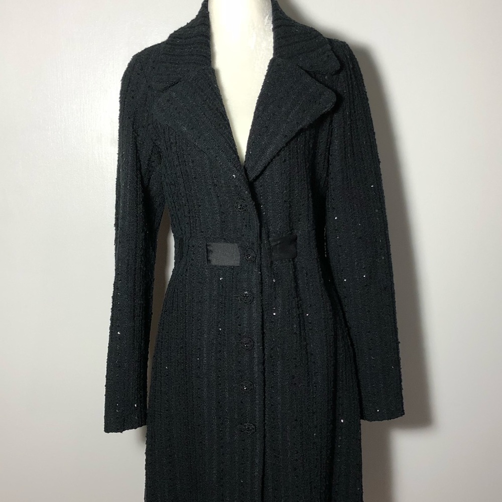 Betsey Johnson black sequined textured coat